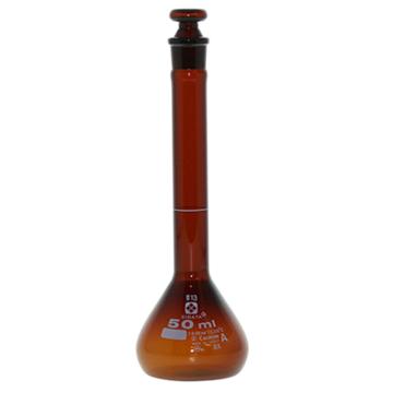 柴田科学/SIBATA 容量瓶，1-8659-05 50ml，A级，茶色 售卖规格：1个