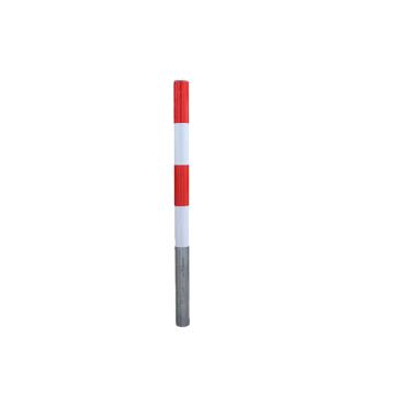 安赛瑞 预埋式钢制警示柱，φ75mm×1.2m，钢管红白警示柱路障，红白反光路桩，埋地式反光红白柱，13950 售卖规格：1张