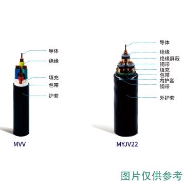 中大元通 电源电缆，MVV--0.6/1kV-3*1.5 售卖规格：1米