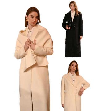 笙谷 时尚高级女士长款羊毛大衣，ZZ4W2168-XS 米色（同款10件起订） 售卖规格：1件
