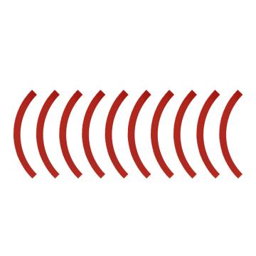 安赛瑞 反光防水压力表贴，三色标识贴仪表盘指示贴，15cm四分之一贴，红色，310621 售卖规格：1张