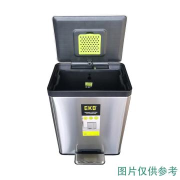 EKO 脚踏环境桶 垃圾桶，艾可9138-20L-砂钢 36.5*29.5*44.6cm 售卖规格：1个