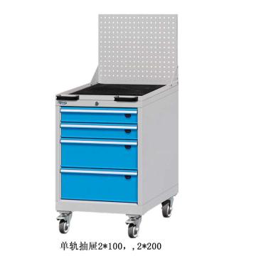位邦 工具柜,尺寸(mm):564×600×870+500,灰色,抽屉蓝色,单轨抽屉,4个抽屉，75.5681.12 售卖规格：1个