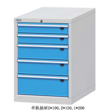 位邦 工具柜,尺寸(mm):564×600×800,灰色,抽屉蓝色,单轨抽屉,5个抽屉，75.5608.12 售卖规格：1个