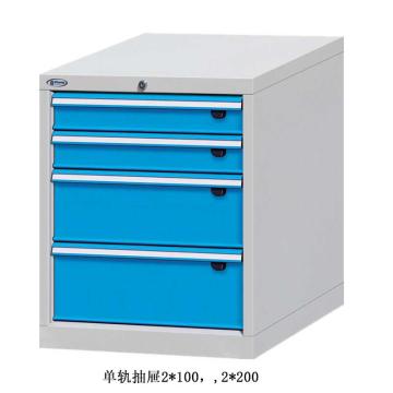 位邦 工具柜,尺寸(mm):564×600×700,灰色,抽屉蓝色,单轨抽屉,4个抽屉，75.5604.12 售卖规格：1个