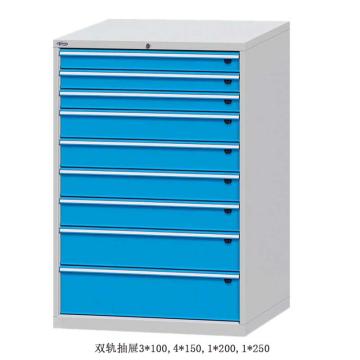 位邦 工具柜,尺寸(mm):1023×725×1450,灰色,抽屉蓝色,双轨抽屉,9个抽屉，75.1756.12 售卖规格：1个