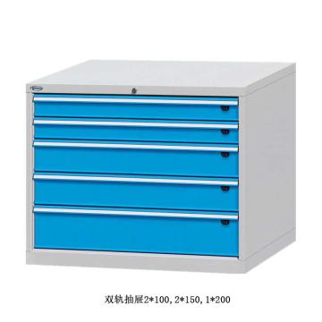 位邦 工具柜,尺寸(mm):1023×725×800,灰色,抽屉蓝色,双轨抽屉,5个抽屉，75.1753.12 售卖规格：1个