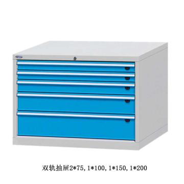 位邦 工具柜,尺寸(mm):1023×600×700,灰色,抽屉蓝色,双轨抽屉,5个抽屉，75.1652.12 售卖规格：1个