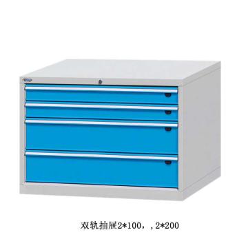 位邦 工具柜,尺寸(mm):1023×600×700,灰色,抽屉蓝色,双轨抽屉,4个抽屉，75.1651.12 售卖规格：1个