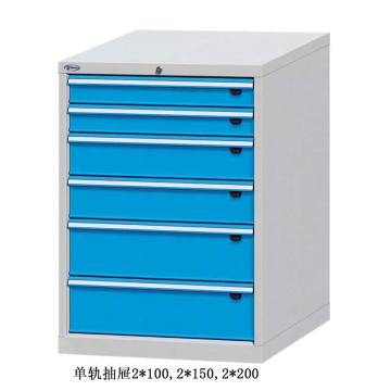 位邦 工具柜,尺寸(mm):717×725×1000,灰色,抽屉蓝色,单轨抽屉,6个抽屉，75.7706.12 售卖规格：1个