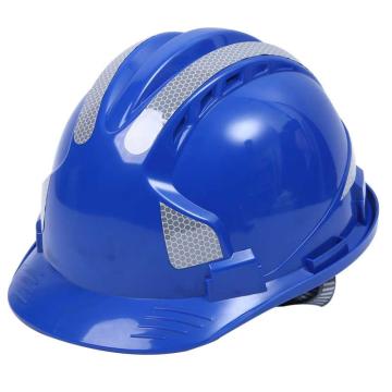 添盾 三筋ABS带透气安全帽，TD-HT04-蓝 3M反光条，旋钮式帽衬，Y型下颚带 售卖规格：1顶
