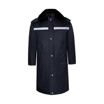 安赛瑞 加长防寒保安大衣，300162 加厚 带反光条 黑色，185 售卖规格：1件