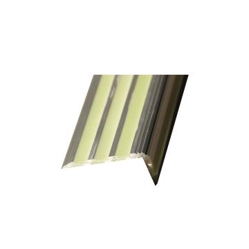 锦安行 L型铝合金发光楼梯防滑条，银色+荧光绿 50×1000mm，JCH-50L-G500 售卖规格：1个