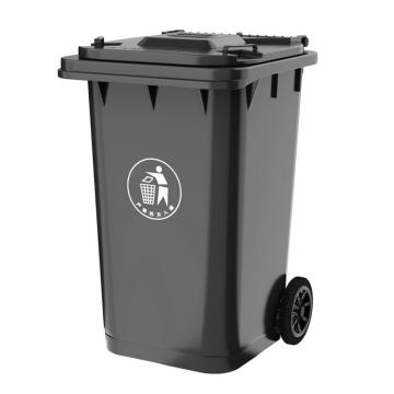 科力邦 户外垃圾桶 带盖带轮商用塑料环卫垃圾桶 灰色，KB1004 120L