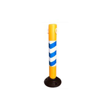 锦安行 塑料警示柱，750×95×230mm 不倒翁75cm 黄体两边带圆环 蓝白箭头膜，JCH-LZ14 售卖规格：1个