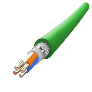 兆龙 工业以太网PVC屏蔽百兆网线,PROFINET TYPE A 4x22AWG/1 绿色，2米/根，仅供样品申领用