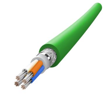 兆龍 工業以太網PVC屏蔽百兆網線,PROFINET TYPE B 4x22AWG/7 綠色，2米/根，僅供樣品申領用