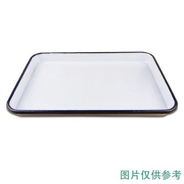 安赛瑞 搪瓷托盘 加厚搪瓷方盘 消毒盘 实验室白色化工盘 平底无盖 50x70x4.3cm，6A00238 售卖规格：1个