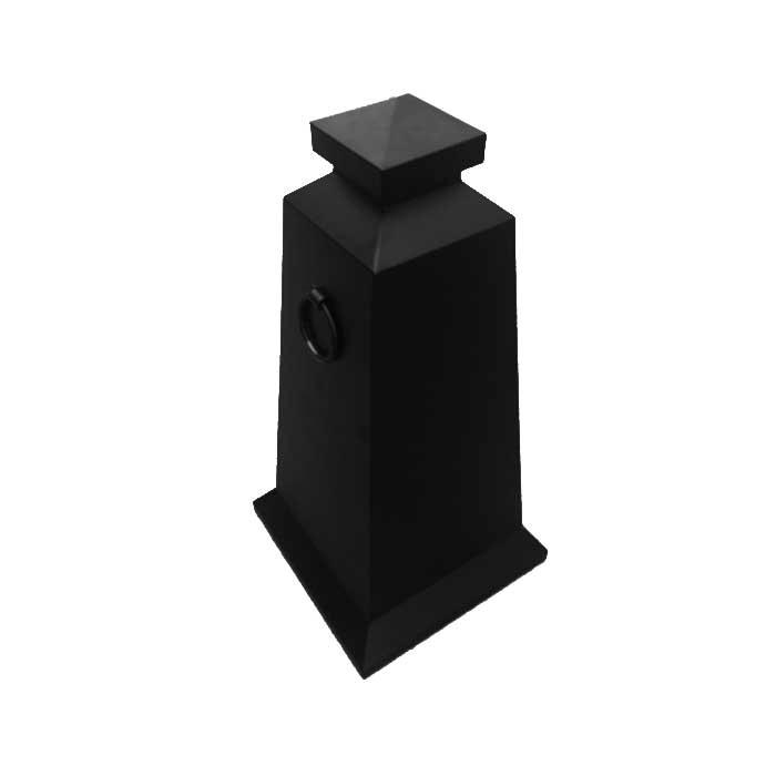 月桐 不锈钢方正黑路锥，320×320×670mm，YT-LB02 售卖规格：1个