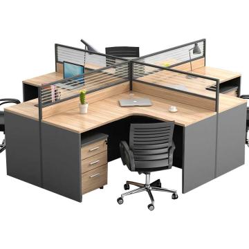 功成狮 十字型四人位屏风工位/屏风办公桌，GUFD0674 2800*2400*1100mm 售卖规格：1台