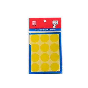 惠达海普 圆形自动标签，HD-33 黄色 直径25mm（12张/包） 售卖规格：1包