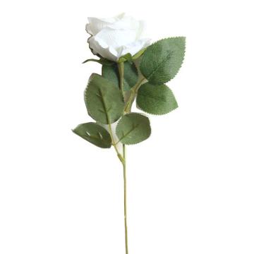 安赛瑞 仿真玫瑰花，5E00450 酒店餐桌装饰假花商场橱窗摆件,奶白,10枝装 售卖规格：10个/包