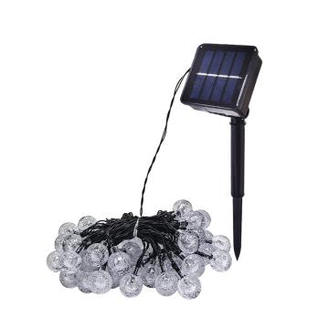 安赛瑞 太阳能灯串，766054 春节圣诞装灯，防水八种模式LED灯，气泡球，长7M，50灯，暖白 售卖规格：1个