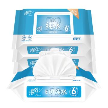 清风/Breeze 纯水单层湿纸巾，BWB80C1 80片/包 售卖规格：12包/箱