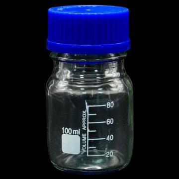 冰禹 蓝盖试剂瓶透明 丝口玻璃瓶 螺纹口带刻度，BY-2464 100ml 售卖规格：1个