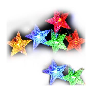 安赛瑞 太阳能灯串，766111 春节圣诞防水带遥控星星LED彩灯，八模式，长50米400灯，彩光 售卖规格：1个
