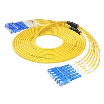海乐 单模分支光缆6芯SC-SC束状光纤跳线，HJ-6SC-SC-SF100 预端接分支线PVC外被弯曲不敏感 售卖规格：100米/根