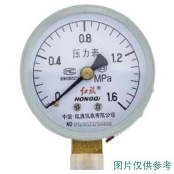 红旗 氮气压力表，YN2-60 1mpa，表面60mm 螺纹M14*1.5 精度等级2.5级