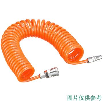 谦华智科 PU高压弹簧气管螺旋气管软管，外径10mm*内径6.5mm，长12米,含SP+PP30接头 含快换接头 售卖规格：1根