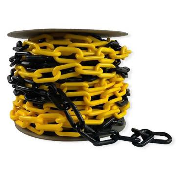 布朗森/BRONSON 黄/黑警示塑料隔离链条，路锥链条，长25m，BS4015 售卖规格：1卷