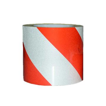帛拉 反光警示胶带-红白色，100mm*22m，高亮反光材质，90284B 售卖规格：1卷