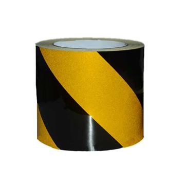 帛拉 耐磨反光胶带-黄黑色，100mm*22m，反光PET材质，表面覆有超强保护膜，90486B 售卖规格：1卷