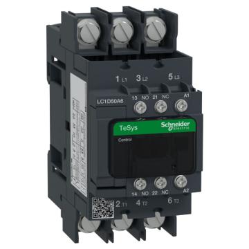 施耐德电气 TeSys D系列三极交流控制接触器，LC1D50A6M7 50A，220V，50/60Hz，环形端子 售卖规格：1个