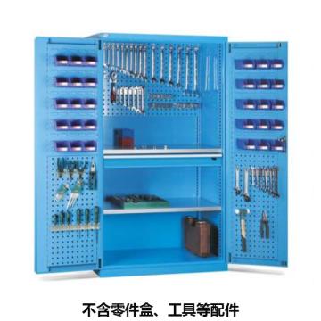 位邦 储物柜，77.6511.02.E 1023×550×1800mm,蓝,对开钢门柜,密码指纹锁,2层板,背部、门上带挂板,1单轨抽屉 售卖规格：1个