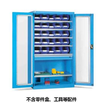 位邦 储物柜,1023×550×1800mm,蓝色,对开玻璃门柜,6层层板,1抽屉，77.6612.02 售卖规格：1个