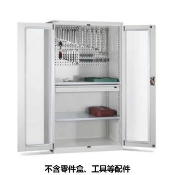 位邦 储物柜,1023×550×1800mm,灰色,对开玻璃门柜,2层层板,背部带挂板,1抽屉，77.6512.01 售卖规格：1个