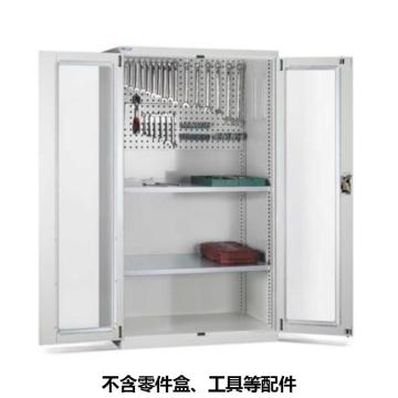位邦 储物柜,1023×550×1800mm,灰色,对开玻璃门柜,2层层板,背部带挂板，77.6502.01 售卖规格：1个