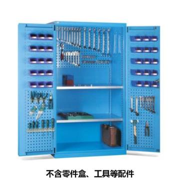 位邦 储物柜，77.6501.02 1023×550×1800mm,蓝色,对开钢门柜,2层层板,背部、门上带挂板 售卖规格：1个