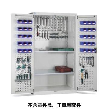 位邦 储物柜，77.6501.01 1023×550×1800mm,灰色,对开钢门柜,2层层板,背部、门上带挂板 售卖规格：1个