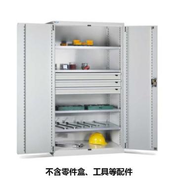 位邦 储物柜，77.6421.01 1023×550×1800mm,灰色,对开钢门柜,4层层板,3抽屉 售卖规格：1个