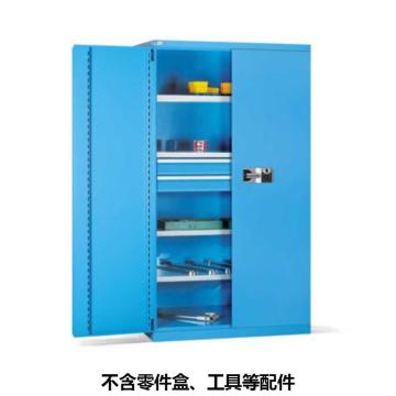 位邦 储物柜，77.6411.02.E 1023×550×1800mm,蓝色,对开钢门柜,密码指纹锁,4层层板,2单轨抽屉 售卖规格：1个
