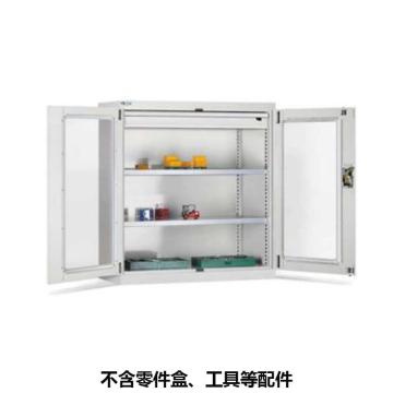 位邦 储物柜,1023×550×1000mm,灰色,对开玻璃门柜,2层层板,1抽屉，77.6212.01 售卖规格：1个
