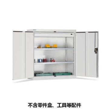 位邦 储物柜，77.6211.01 1023×550×1000mm,灰色,对开钢门柜,2层层板,1抽屉 售卖规格：1个