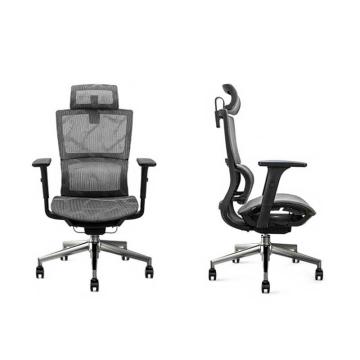 得力 人體工學電腦椅主管椅電競椅，87050S(灰) 四檔線控調節 不含安裝