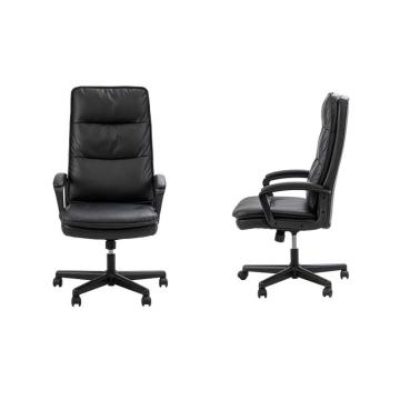 得力 高背皮椅老板椅办公椅，91029 (黑色)不含安装 售卖规格：1把