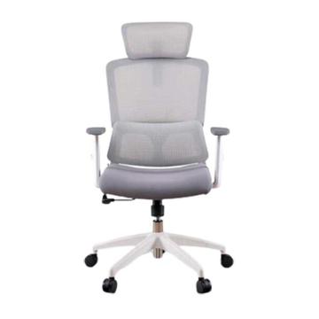 得力 雙背頭枕可調辦公椅人體工學椅主管椅，91021(白) 不含安裝